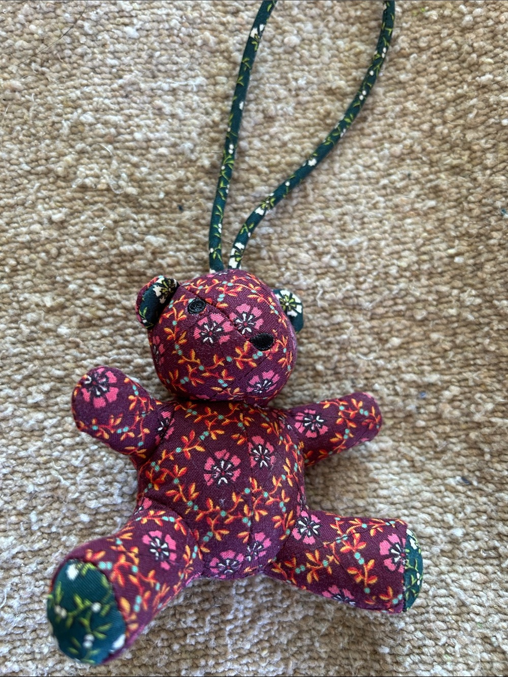 Vera Bradley Burgundy Floral Bear Bag Charm